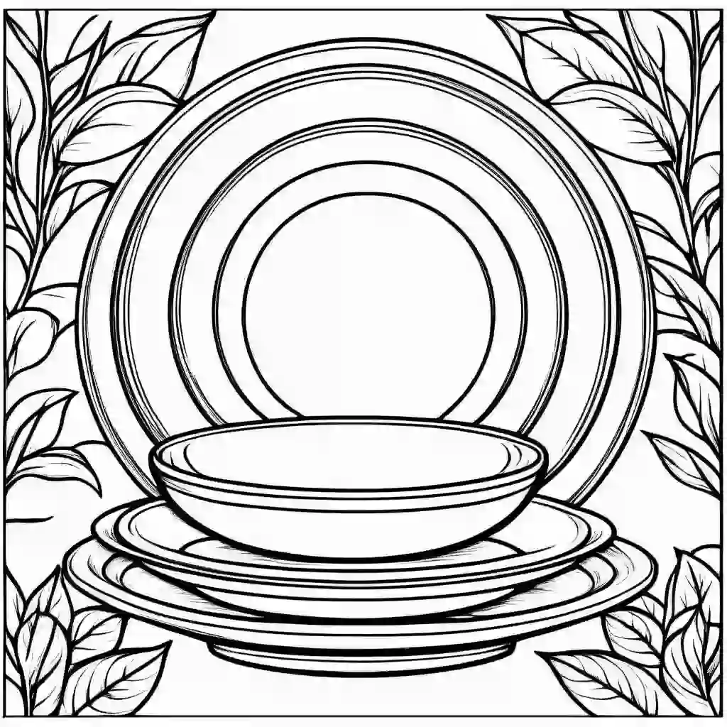 Dish coloring pages
